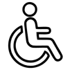 Accessibility icon of a wheelchair.