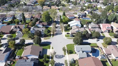 Aerial view of a City of Niagara Falls neighbourhood.