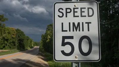 Speed limit sign with 50 km per hour